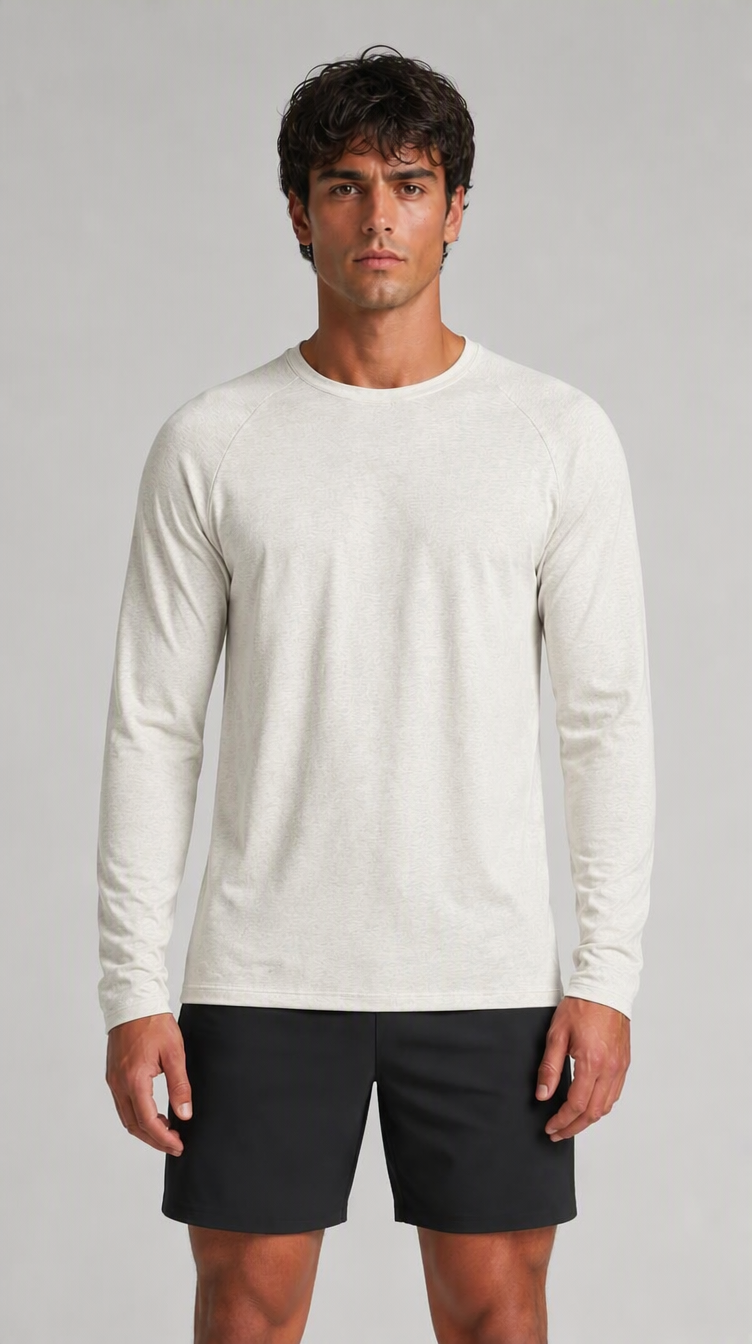 Men's Waffle-Knit Long Sleeve Crew Neck