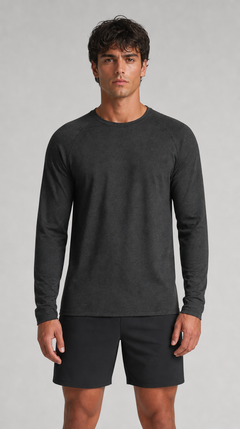 Men's Waffle-Knit Long Sleeve Crew Neck