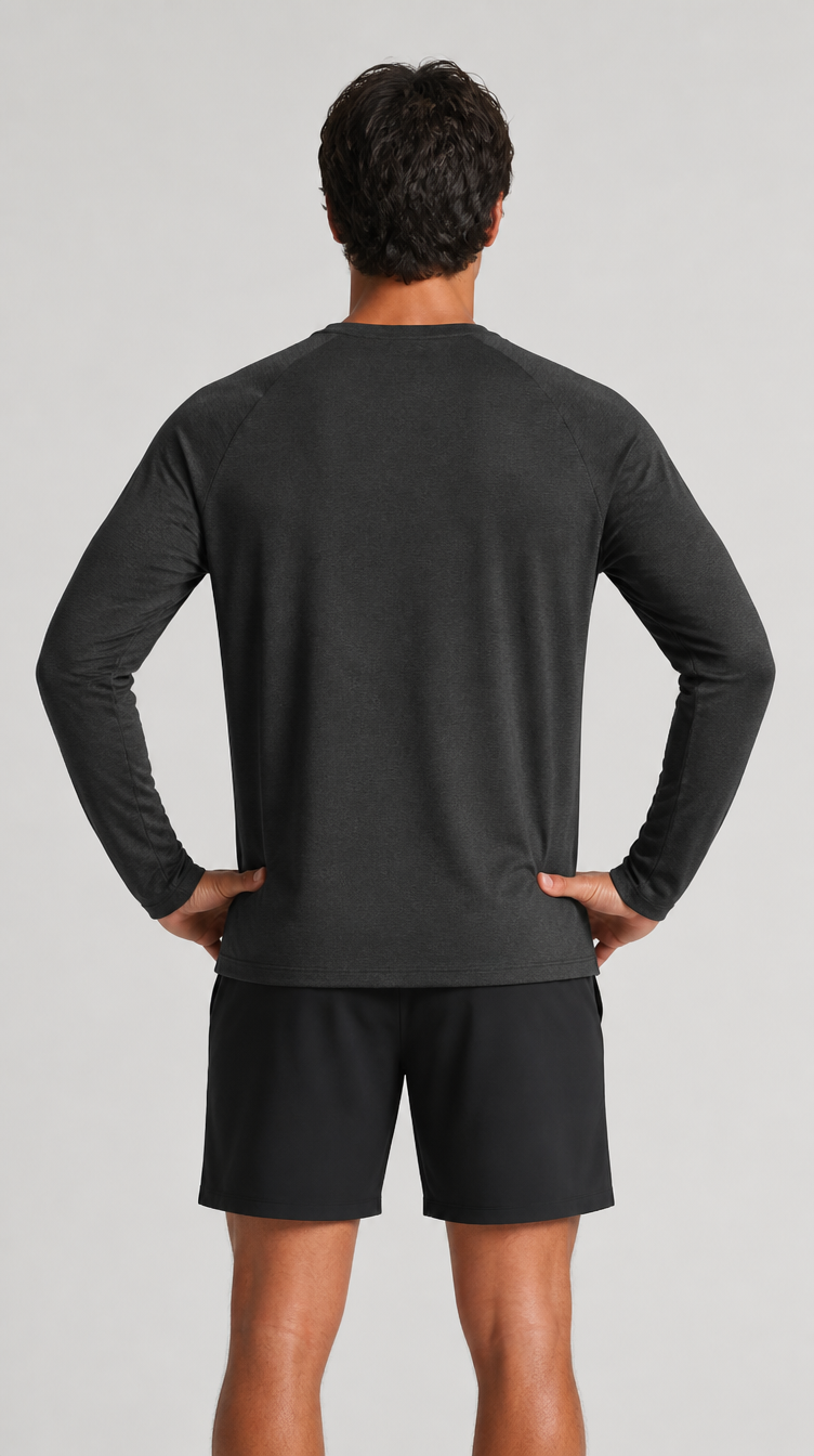Men's Waffle-Knit Long Sleeve Crew Neck
