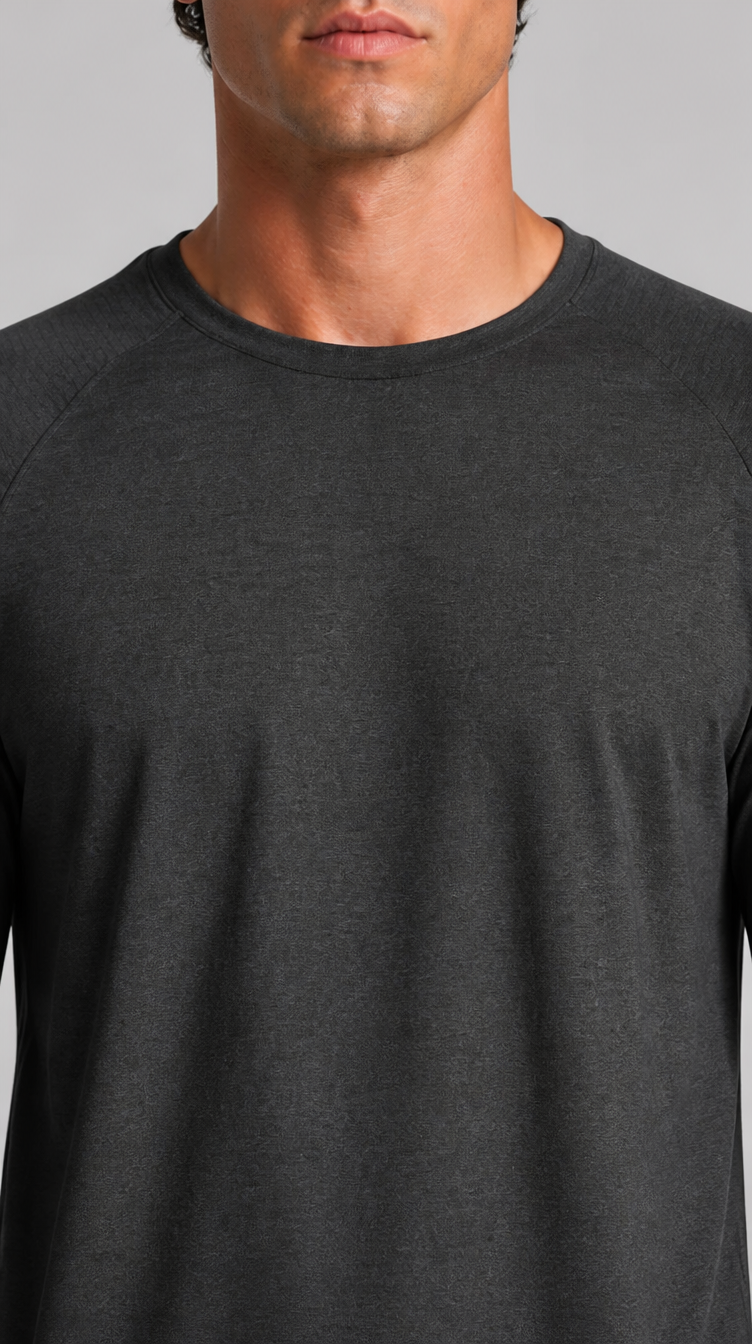 Men's Waffle-Knit Long Sleeve Crew Neck